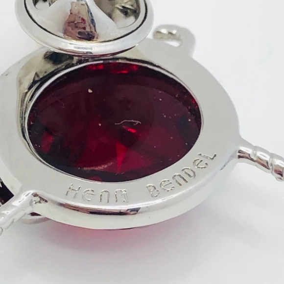 NEW Henri Bendel Silver & Ruby Beetle Brooch Pin - Picture 5 of 9